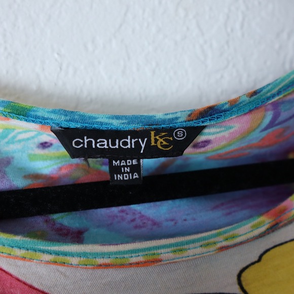 Chaudry KC Women's Long Sleeve Floral Metallic Paisley Babydoll Top S Multicolor - Picture 5 of 14